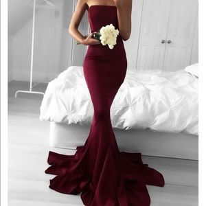 Long mermaid strapless dress
